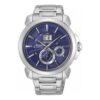 Ceas mecanic casual Premier Series, rezistent la apă, cadran albastru, curea din oțel