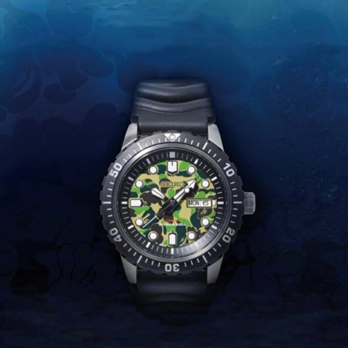 Ceas mecanic de scufundare BAPE X Seiko Crossover