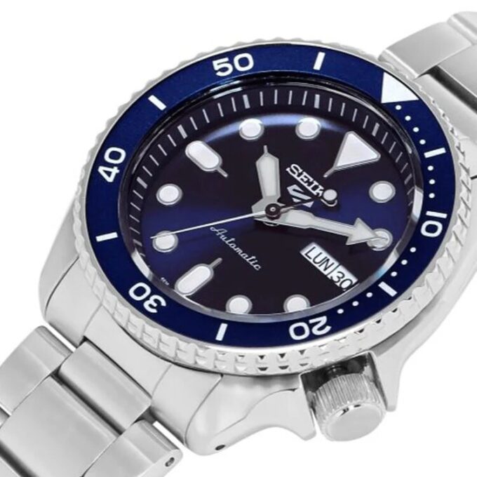 Ceas sport casual, rezistent la apă, mecanic, albastru