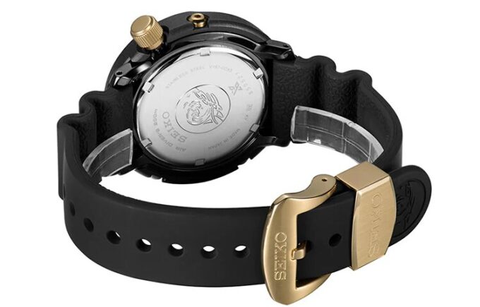 Ceas sport Prospex Series cu energie solară, rezistent la apă până la 200 de metri, negru-auriu