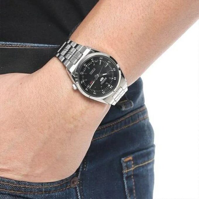 Nr. 5 Sports mecanic cu curea din oțel, negru