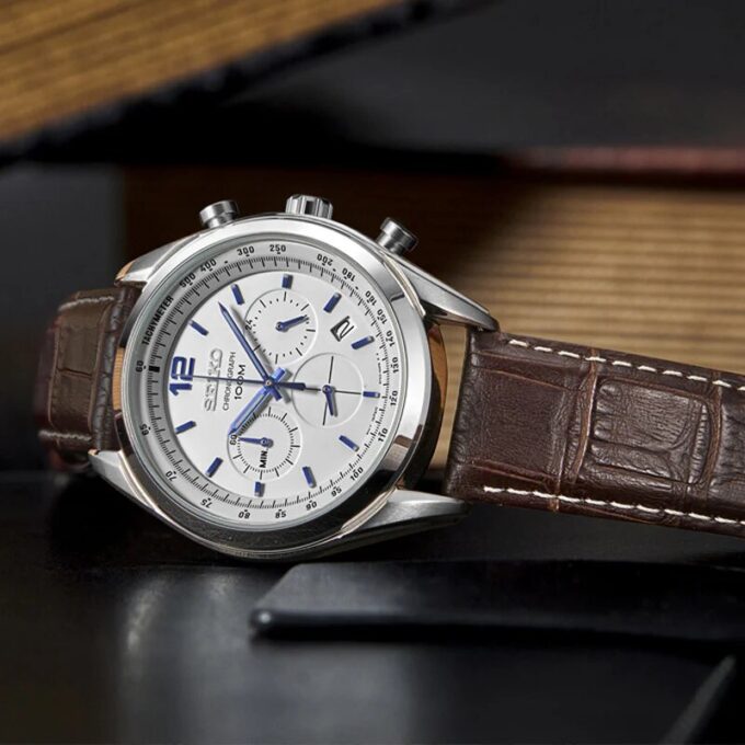 Seria Chronograph Alb Albastru