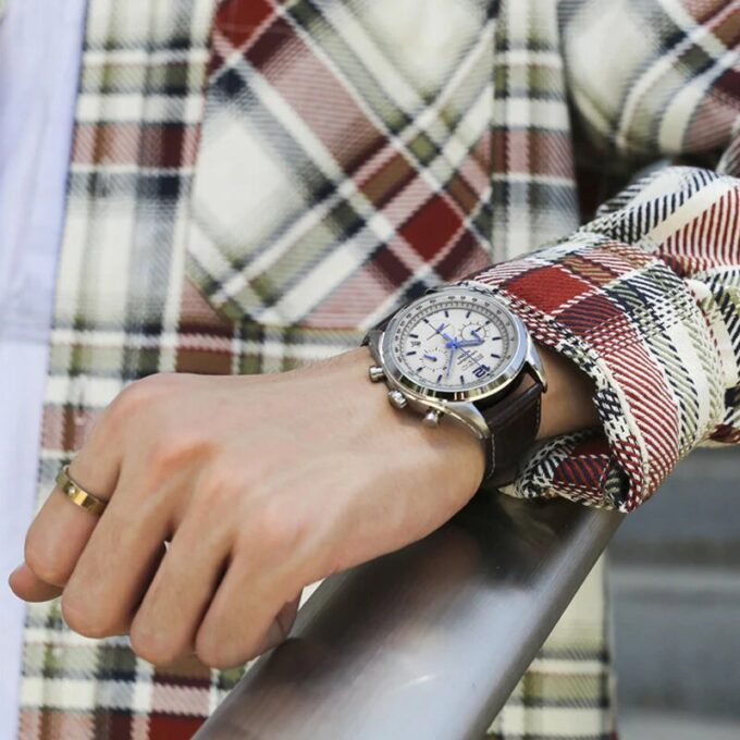 Seria Chronograph Alb Albastru
